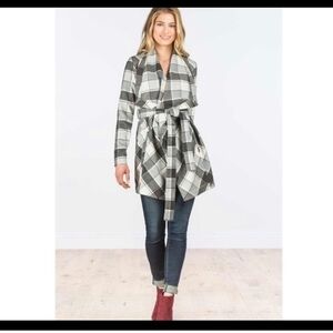 Matilda Jane Plaid Oversized Wrap Shrug Shawl Jacket XS